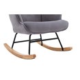 thumbnail image 2 of Guyou Modern Rocking Chair, Glider Nursery Chair with Tufted Wingback, Velvet Upholstered Accent Armchair for Living Room Bedroom Nursery, Grey, 2 of 10