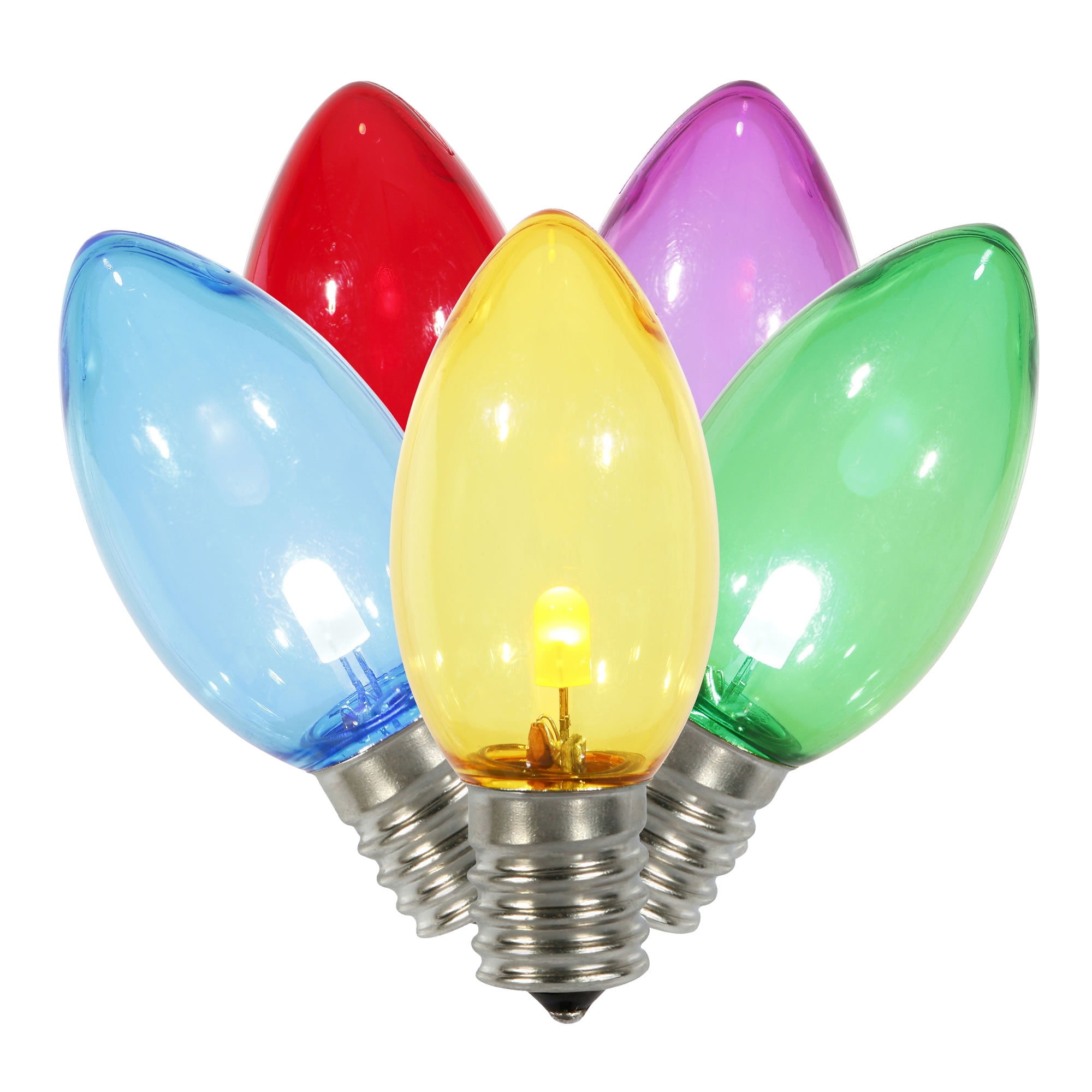 Vickerman C9 Transparent Plastic LED Multi-color Dimmable Bulb, package of 25 per bag
