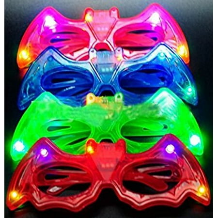 12ct LED Light Up Sunglasses - Flashing Multi Colored Led Glasses BEST PARTY FAVORS Light Up Flashing Glasses For Children (Batman)