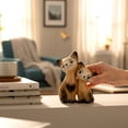 thumbnail image 4 of STPgoods Loving Cat Couple Handmade Ceramic Figurine 3.5x3.15" (11x8 cm) Hand-Painted Sculpture Home Decor Tabletop Ceramic Cat, 4 of 4