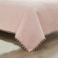 thumbnail image 3 of DBOZE Boho Pom Pom Ball Fringe Twin Quilt Sets, 3 Pieces Pink Lightweight Down Alternative Bedding Quilt Sets for all seasons, 3 of 5