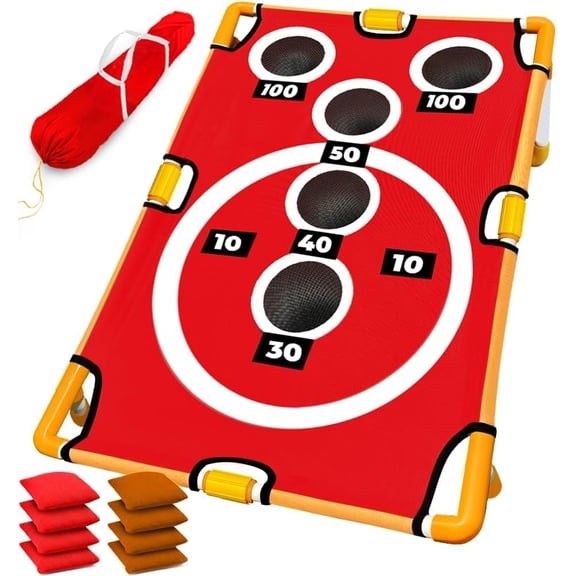 Arcade‑Style Cornhole Board Set 36×24×10 Inches, Bean Bag Toss Game with Carrying Bag for Yard Outdoor Activities
