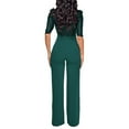 thumbnail image 4 of Wdgfv Sequin Jumpsuits for Women Dressy Summer Casual Short Sleeve Cocktail Club party Wide Leg Romper with Pockets Green S, 4 of 7