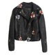 thumbnail image 1 of Chaqueta de cuero de noche floral Chaquetas de cuero de imitación para mujer Abrigo corto casual para primavera otoño y huangjie unisex, 1 of 2