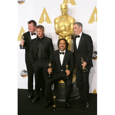 James W Skotchdopole Sean Penn Alejandro G Inarritu Winner Of Best Original Screenplay Best Director And Best Motion Picture For Birdman John Lesher In The Press Room For The 87Th Academy Awards
