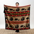 thumbnail image 2 of Carstens, Inc. Ultra Premium Super Soft Plush Sherpa Fleece Oversized Throw Blanket 54" x 68", Bear Trails Black, 2 of 7