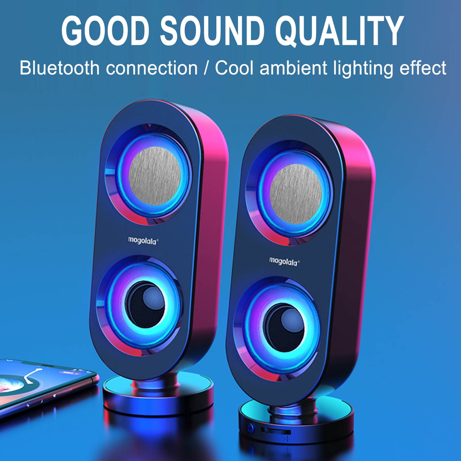FNYOXU Bluetooth Speaker Desktop Game Computer Audio Desktop Home Mobile Phone Small Speaker Mini Subwoofer Wired USB High Volume