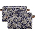 thumbnail image 2 of Coolnut Floral on Dark Blue Storage Cubes Organizer with Handles, Foldable Storage Bins Decor Storage Baskets for Organizing Toys, Books, Clothes, Towel, Shelves, Closet Decor Gifts, 2 of 7