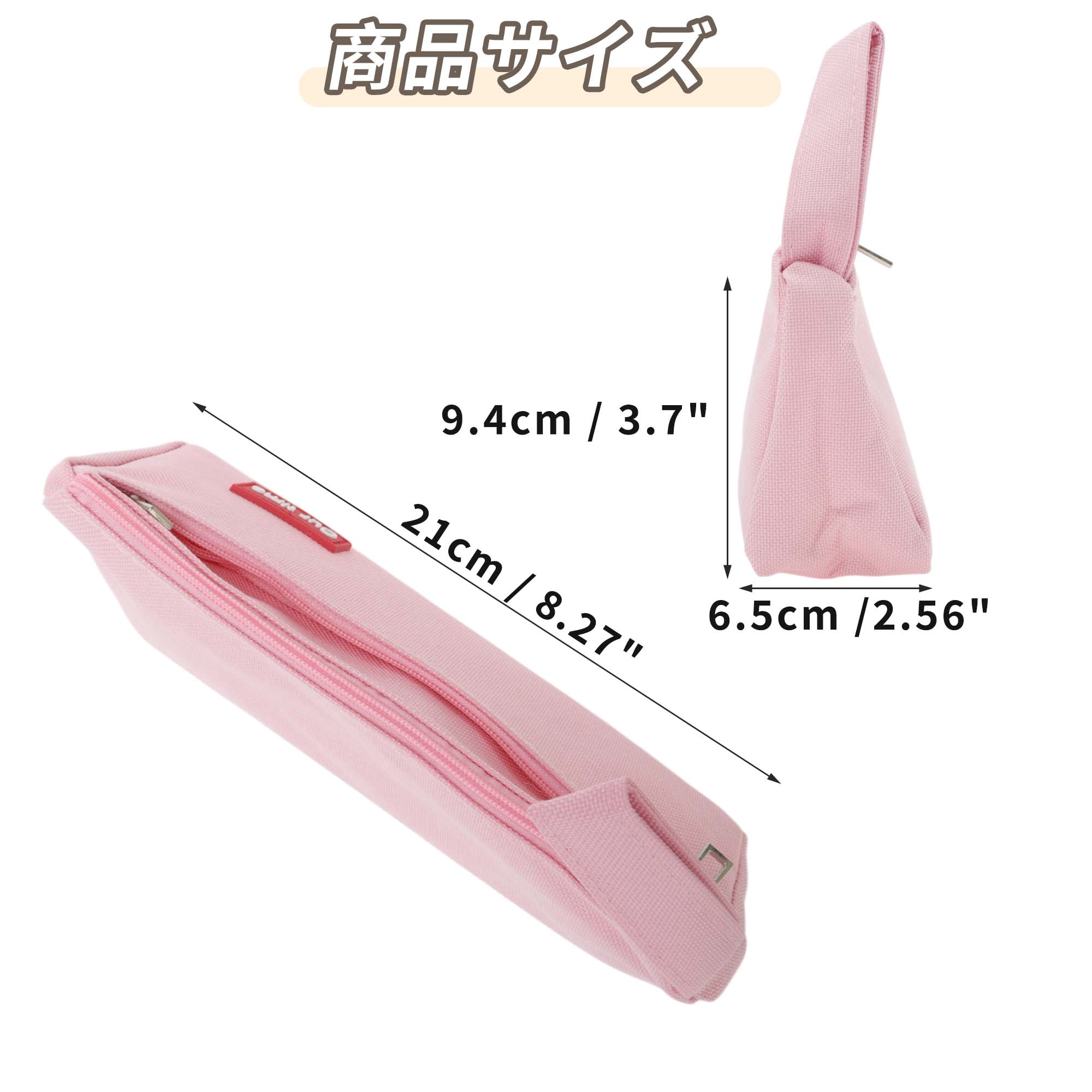 Unique Bargains Double-Layer Pen Pouch, Portable Stationery Bag for Organizer Pink