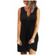 thumbnail image 1 of Moda mujer verano casual cuello pico botón sólido sin mangas mini vestido Fridja hj4301, 1 of 8