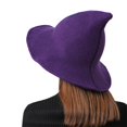 thumbnail image 1 of GPOECD Witch Style Wool Knit Bucket Hat For Halloween Party And Daily Sun Purple,One Size, 1 of 7