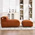 thumbnail image 4 of S-HOME Ergonomic Bean Bag Sofa  with Ottoman - Memory Foam Filled Lounger,  for Gaming, Reading, or Movie Watching, Orange, 4 of 17