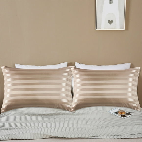 LSLJS 2Pcs Silk Pillow Cases Emulation Silk Satin Pillowcase Comfortable Pillow Cover 20.07x29.92in Pillowcase for Bed Throw Hair Beauty Pillow Covers