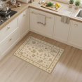 thumbnail image 2 of ODIKA 3'x5' Washable Area Rug Non-Slip, Flatweave, Easy Care Beige Elegance Floral and Leaf Design Classic Vine Motifs with Detailed Border Accents for Hallway, Laundry Room, 2 of 7