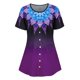 thumbnail image 1 of Botón simulado de talla grande OMBRE FLOR FLOWS MANERA CORTA TEE Rosegal Camisetas tallas grandes, 1 of 2