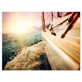 thumbnail image 2 of Huge Yacht Sailing Against Sunset - Pier Canvas Art Print, 2 of 3