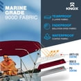 thumbnail image 7 of KNOX Universal 3 Bow Bimini Top Replacement Canvas, Bimini Top Canvas Only with Zip-On Storage Boot, 600D Marine Grade, Waterproof, Fadeproof Sun Shade Boat Canopy, No Frame, 67-72"W, Burgundy, 7 of 7