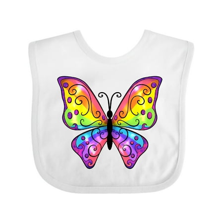 

Inktastic Butterfly with Rainbow Wings Gift Baby Boy or Baby Girl Bib
