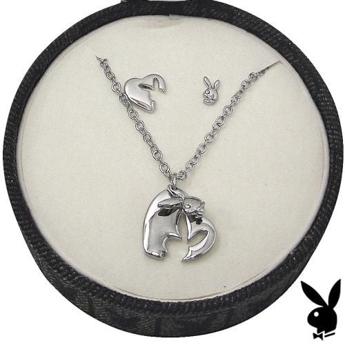Playboy Necklace Brand New Chain Collectable Ladies Gift Box Silver Look Rabbit 