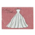 thumbnail image 1 of Bridal Shower Cutting Board, Retro Pink Grunge Backdrop Wedding Bride Dress Party Vintage Image, Decorative Tempered Glass Cutting and Serving Board, Large Size, Coral Black and White, by Ambesonne, 1 of 1