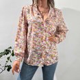 thumbnail image 2 of Tops para mujer, camisas, blusas elegantes, informales, de moda de otoño, camisa de chifón con estampado de borde de hongo, jersey Floral de manga acampanada, Top Odeerbi ODB-5, 2 of 7