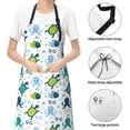 thumbnail image 6 of Picia Cartoon Sea Creatures Waterproof Apron for Unisex Adult - Adjustable Bib Apron with Pockets, Ideal for Cooking, Gardening, Painting, and Household Chores, 6 of 9