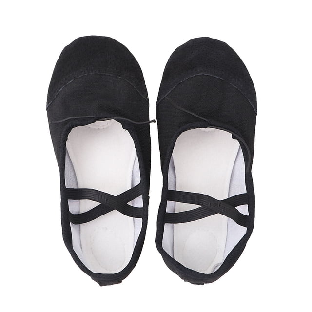 EeaseMX 1 par de zapatos de baile ligeros y antideslizantes, de lona sencilla para niños y adultos, talla 35