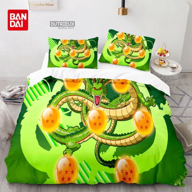 Juego de ropa de cama de Anime japonés para niños y adolescentes, edredón de Dragon Ball, Goku, funda de almohada, regalo de Navidad gym unisex