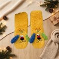 thumbnail image 5 of FAIOROI Womens Fuzzy Socks Cute 3D Dog Cartoon Winter Warm Soft Plush Slipper Socks Christmas Gift Yellow Free Size, 5 of 6