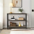 thumbnail image 3 of Alden Design Industrial Entryway Console Table with Open Shelves, Taupe, 3 of 10