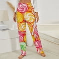 thumbnail image 3 of Pastel Rainbow Lollipop Winter Female Pants Flannel High Waist Women Pants Lady Warm Straight Leg Plush Trousers, 3 of 7