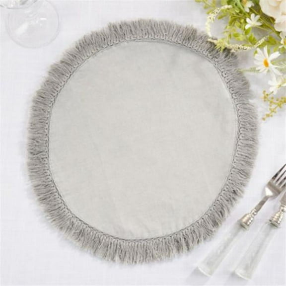 Saro Lifestyle Stonewashed Fringe Placemat (Set of 4)
