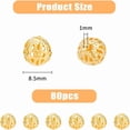 thumbnail image 2 of 1 box 80pcs Brass Beads Hollow Round Golden 8.5mm Hole: 1mm, 2 of 7