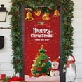 thumbnail image 5 of Christmas Door Decoration under $5! kkbbma Christmas Door Cover Decoration, Fabric Door Hanging for Holiday, Merry Christmas Door Decor, Winter Party Tapestry, Seasonal Front Door Wrap, 5 of 9