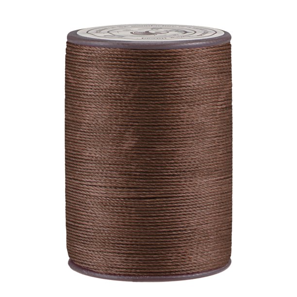 Hilo encerado delgado de 93 yardas, cordón de poliéster de 0.65 mm para coser a máquina, acolchado a mano y tejido, café