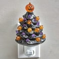 thumbnail image 4 of BKER Ceramic Halloween Black Tree Halloween Plug In Small Night Light Black Christmas Tree, 4 of 5