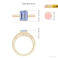 thumbnail image 4 of ANGARA Natural Emerald Cut 2.4 ct Tanzanite Solitaire Ring with Milgrain in 14K Yellow Gold for Women (Size-9x7mm) | December Birthstone, Anniversary, Jewelry Gift for Women | Natural Tanzanite Ring, 4 of 9