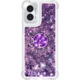 thumbnail image 2 of Compatible with Motorola Moto G Play 4G 2024 Case Glitter Liquid Clear Bling Moving Sparkle with Ring Diamond Kickstand TPU Girly Women Cute Phone Case for Moto G Play 4G 2024 Purple YBZ, 2 of 14