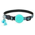 thumbnail image 2 of Cat Collar With Bell Adjustable Breakaway Collars Buckle And Silicone Air Tag Holder Case Compatible With Airtag Geometric Pattern Pet Collar, 2 of 3