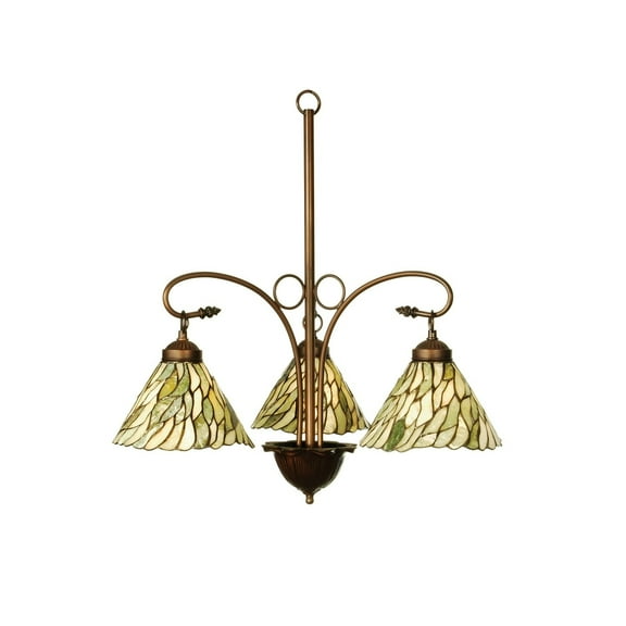 24 Inch Wide willow jadestone 3 lt Chandelier