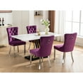 thumbnail image 3 of Modern Solid Wood Dining Chairs With Velvet Upholstery In Purple And Legs, Of 2 Graceful Trim Nailhead, 3 of 6