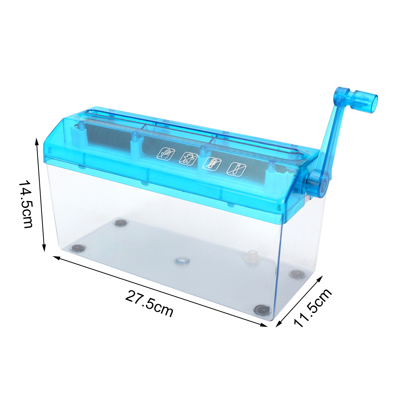 Pnellth A4 Paper Hand Shredder Portable Paper Shredder Manual Shredder 3mm Strip Cut Transparent Window Documents Paper Cutting Tool Home Office Stationery