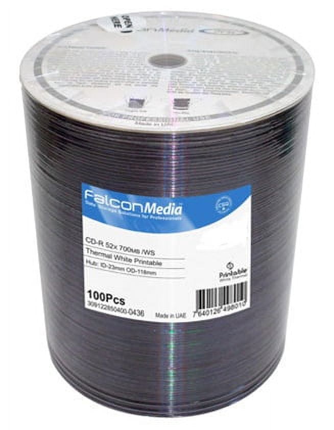 Falcon CD-R 80 Min 700mb, 52X, White Printable (Everest and Teac P55)-100 Pack
