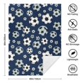 thumbnail image 5 of Soccer and Dot Blue Pattern Soft Sherpa Fleece Throw Blanket, Warm Cozy Plush Blanket for Sofa Bed Couch, All Season, 60"x80", 5 of 5
