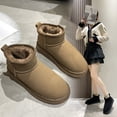 thumbnail image 2 of Botas de nieve de talla grande para mujer, botas de invierno con pedal para mujer, botas retro de algodón con tubo corto y acolchado de terciopelo para mujer, 2 of 6