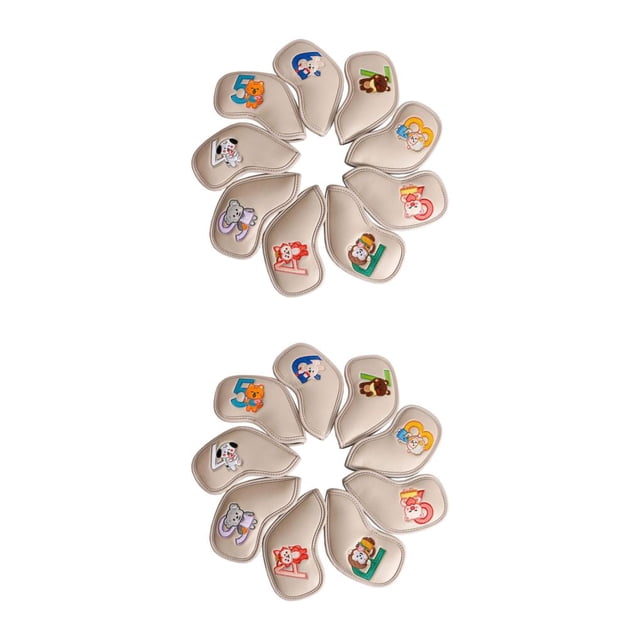 Yuarrent 9Pcs Golf Iron Headcover Set Golf Head Sleeve Club Cover for Outdoor Sports Type2 NO2
