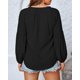 thumbnail image 3 of Blusa BTFBM Boho para mujer con cuello en V y manga larga de gasa, 3 of 9