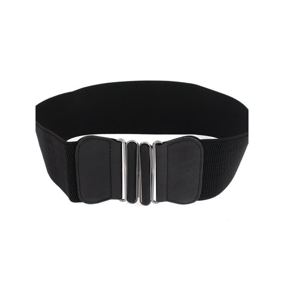 INSPIRE CHIC Women's Adjustable Elastic Wide Waistband Waist Belt Black