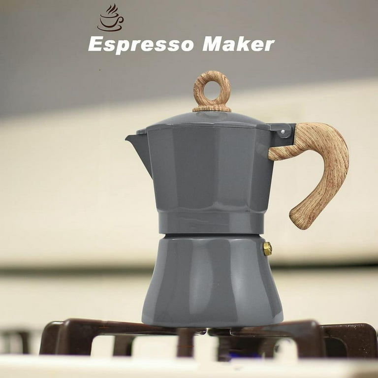 Leye Espresso Maker, 5oz Moka Pot 3 expresso Cups, Greca Coffee