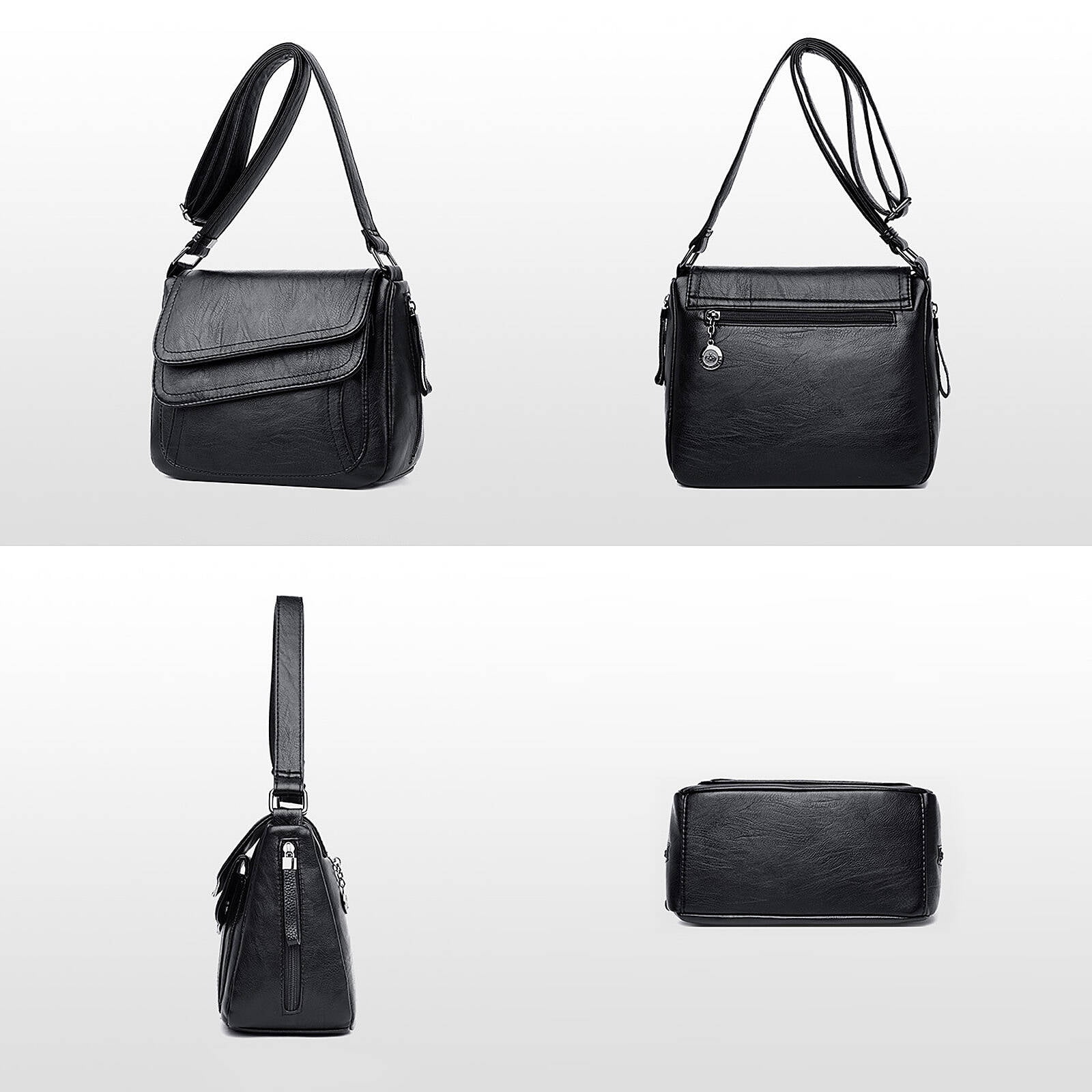GASTROPOD Purses for Women Side Zipper Pockets Cross Body Bag for Woman Convenient Pocket Design Shoulder Bag for Women Black